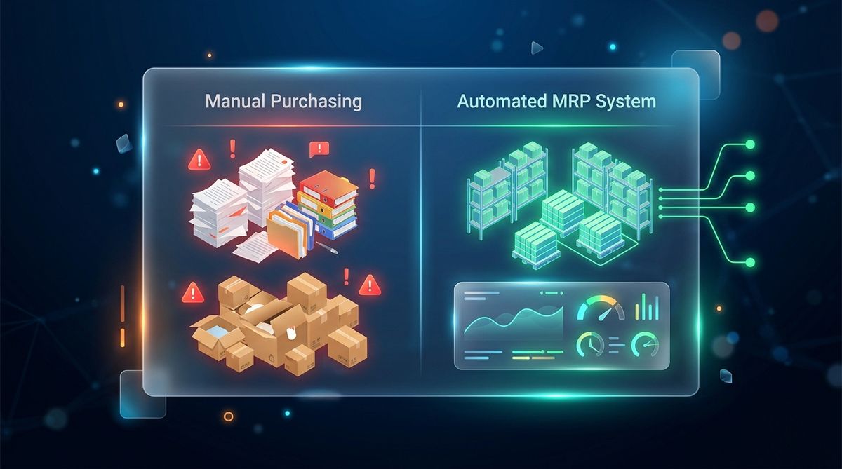 手動購買と 自動MRPシステムの 比較表