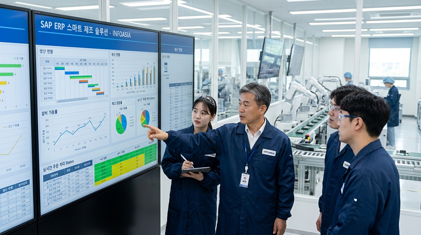 스마트 공장 실시간 생산 대시보드 SAP ERP 솔루션 - Infoasia